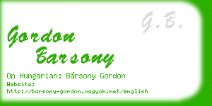 gordon barsony business card
